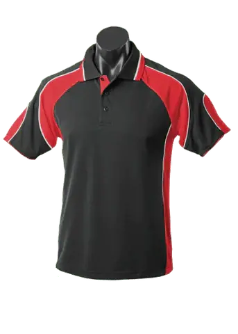 Aussie Pacific Men's Murray Polo Shirt 1300 Casual Wear Aussie Pacific Black/Red/White S